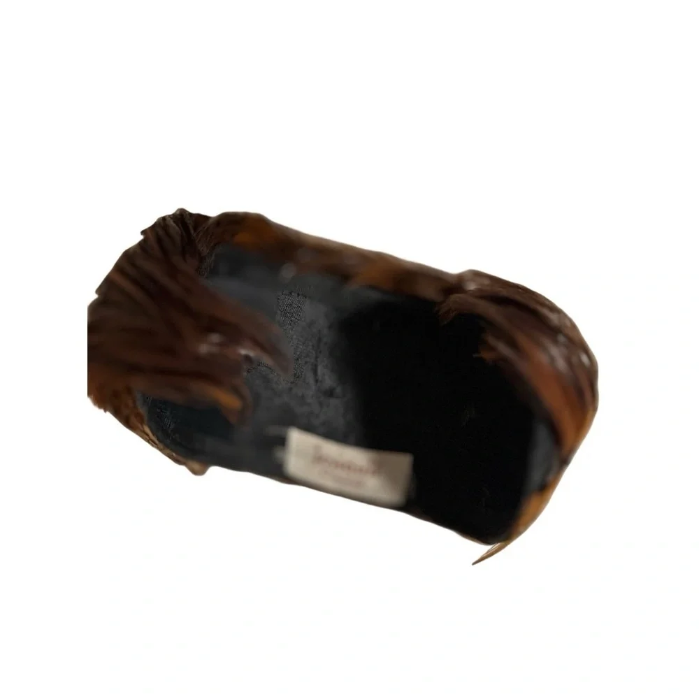 Bundle (2) Vintage Fascinator Pillbox Whimsy Hats 40-60s Pheasant Feather & Mink - Picture 11 of 17
